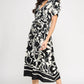 Floral Short Sleeve Midi Dress