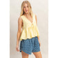 Lace Trim Tie Front Top