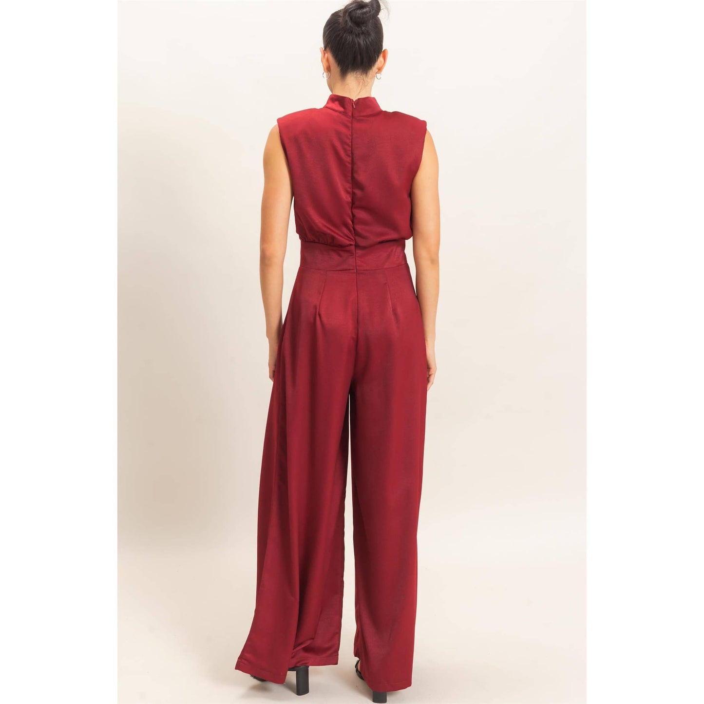 Sleeveless Mock Neck Jumpsuit