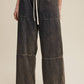 Wide-Leg Denim Drawstring Pants LP0256