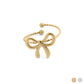 18K Gold PVD Stainless Steel Adjustable Bow Ring