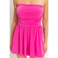 Strapless Shirred Waist Romper