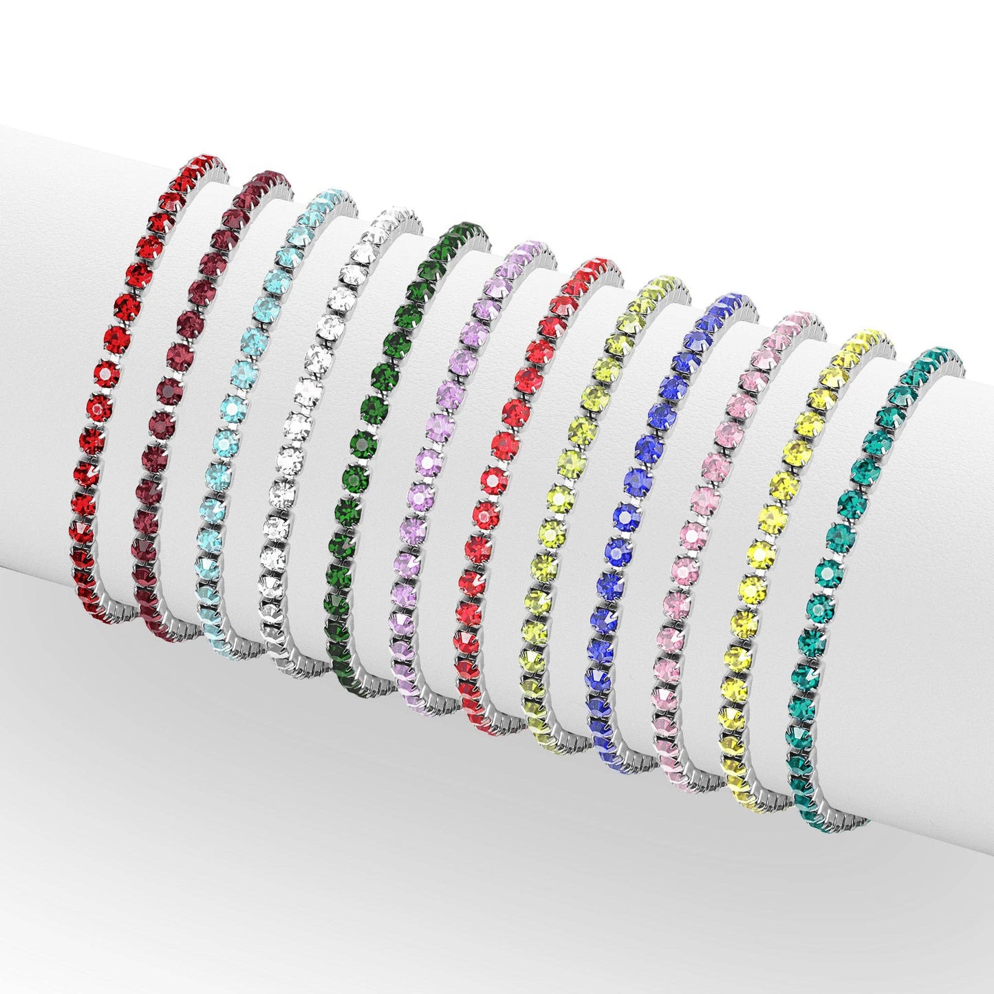 Stainless Steel Birthstone Tennis Bracelet