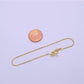 1x 16.5"/19"Gold Filled Adjustable Box Chain Slider Necklace