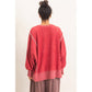 Oversized Raw Edge Crew Neck Sweatshirt