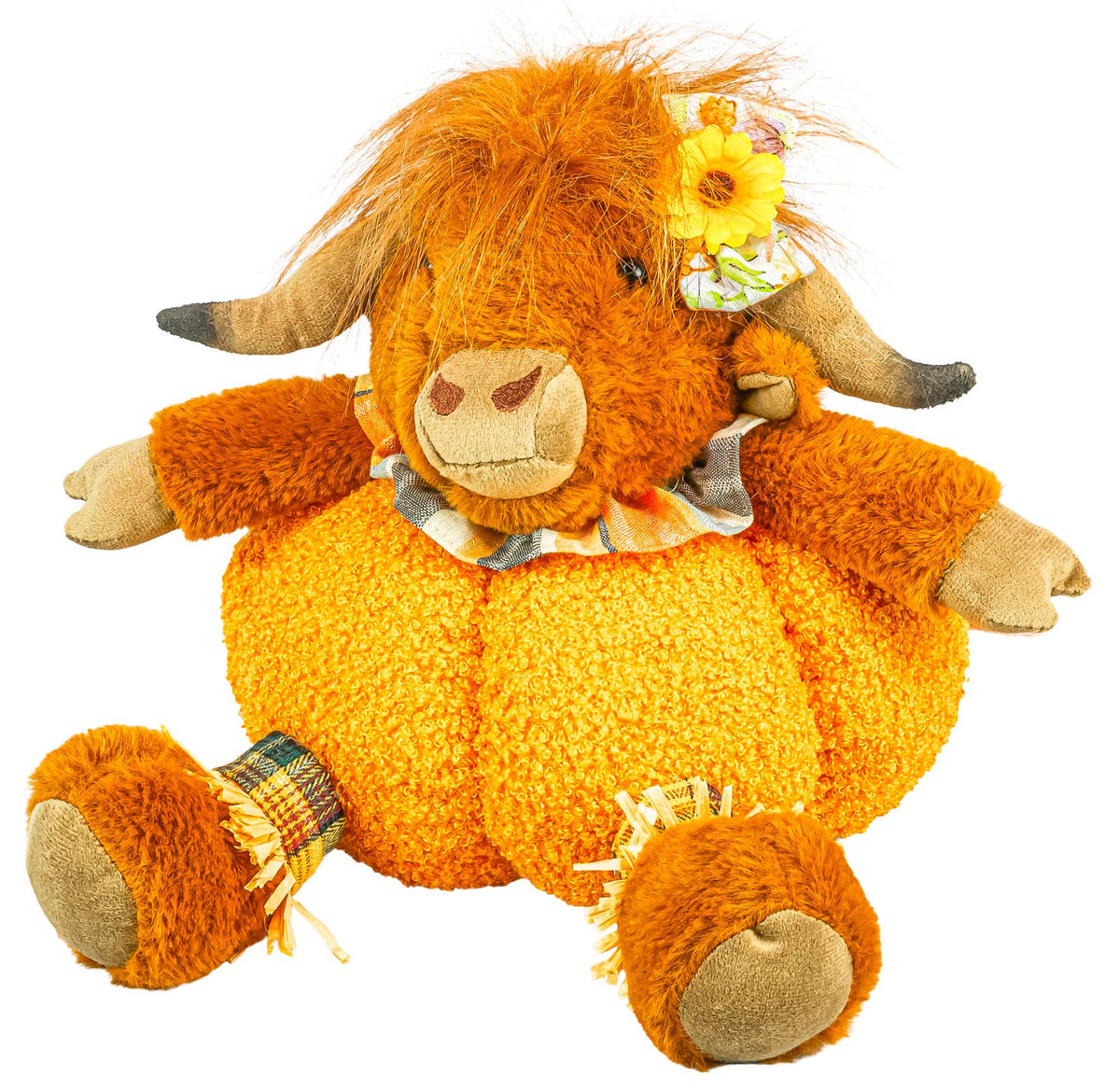 Fall Pumpkin Highland Cow Sitter
