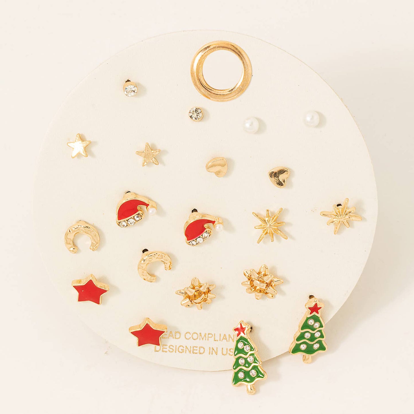 Christmas Theme Mixed Stud Earrings Set