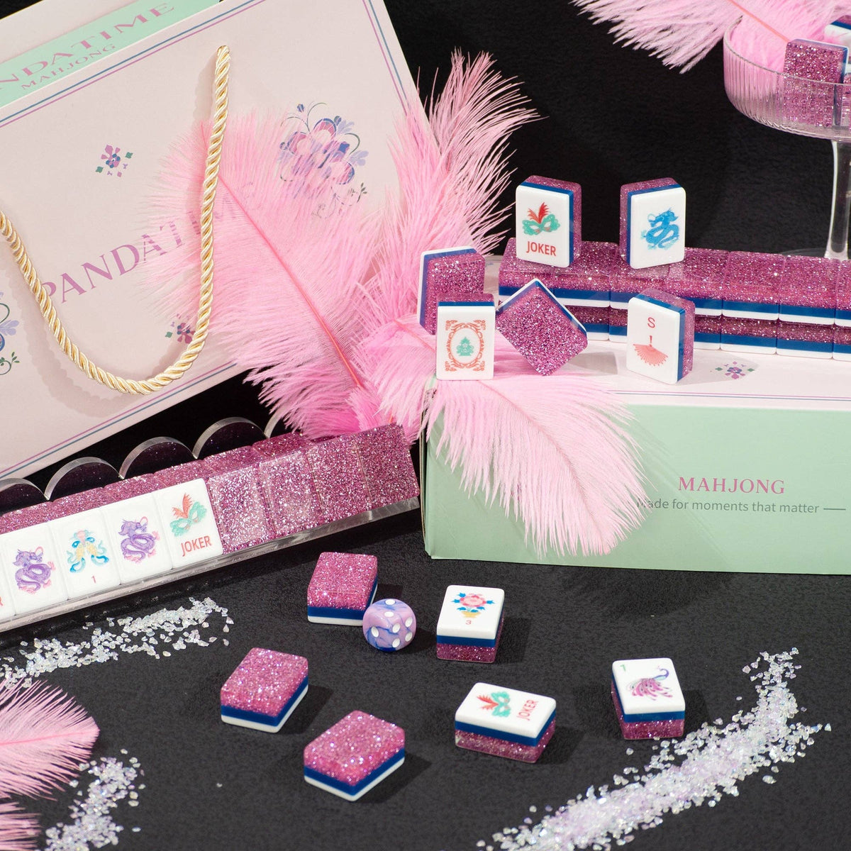 Jade Bloom Mahjong Set - Pink Stardust 06-02