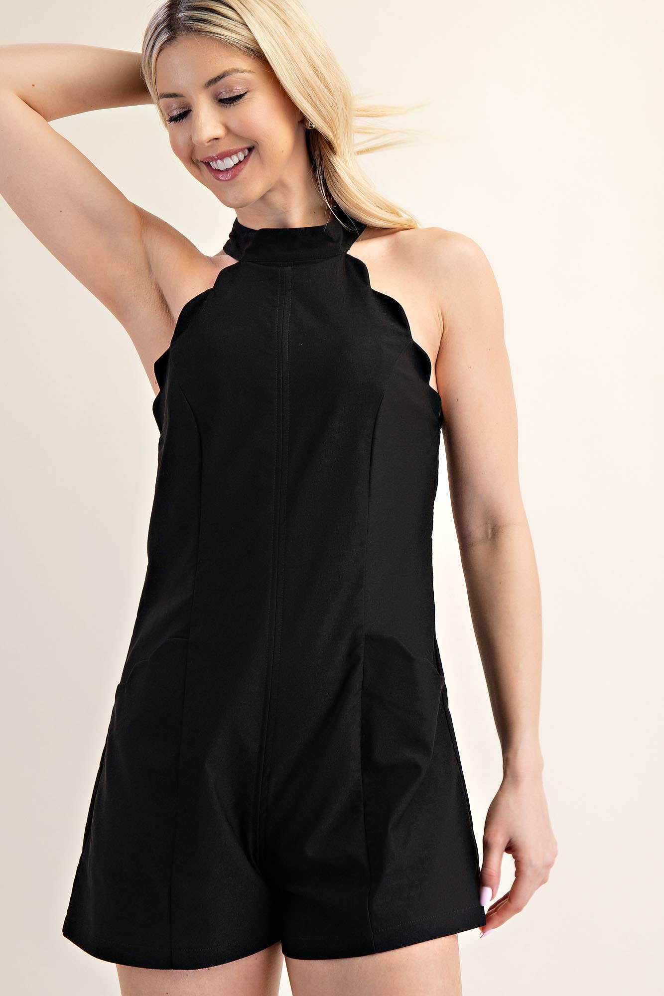 Scallop Halter Romper