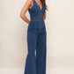 A washed denim jumpsuit - IP9012