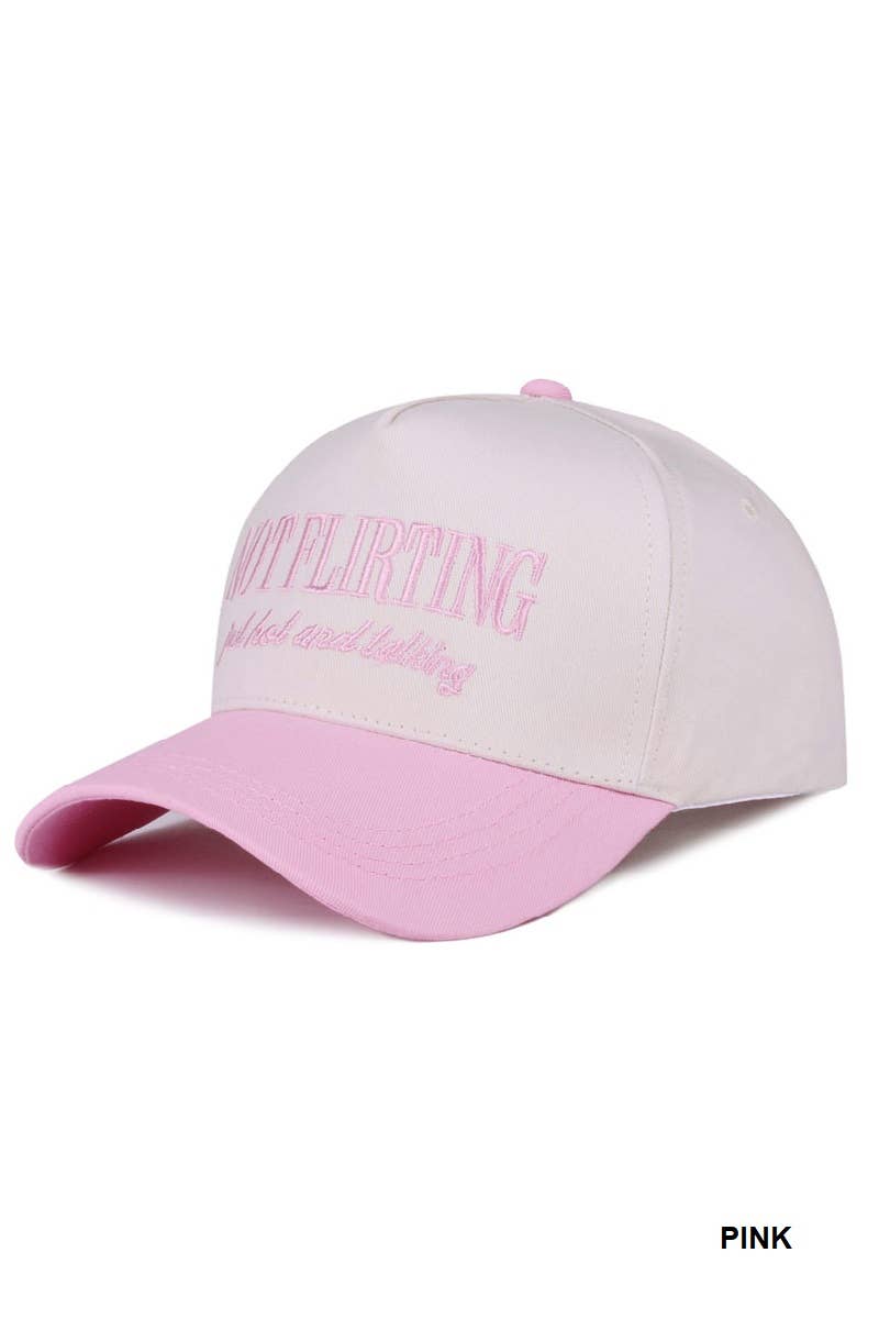 0731 Not Flirting Two Tone Canvas Cotton Cap SI-28474 Zenana Consgt.