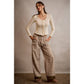 PLAID CHECK WIDE LEG PULL ON WIDE LEG PANTS WITH LACE
