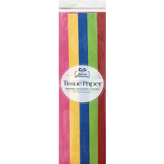 Primary Tissue Paper, 10 Sheets, 20 x 20 in Assorted Colors