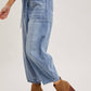 DENIM MID-WAIST DRAWSTRINGS BARREL JEANS
