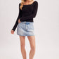LACE TRIM SQUARE & BOAT NECK 2-WAY KNIT TOP