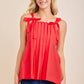 Scarlet Ribbon Pleated Sleeveless Top
