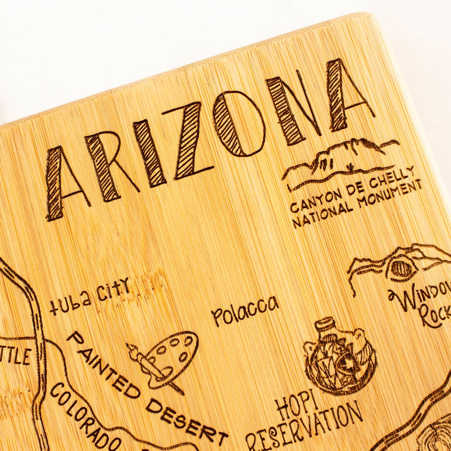 Destination Arizona Cutting Board with Engraved Artwork