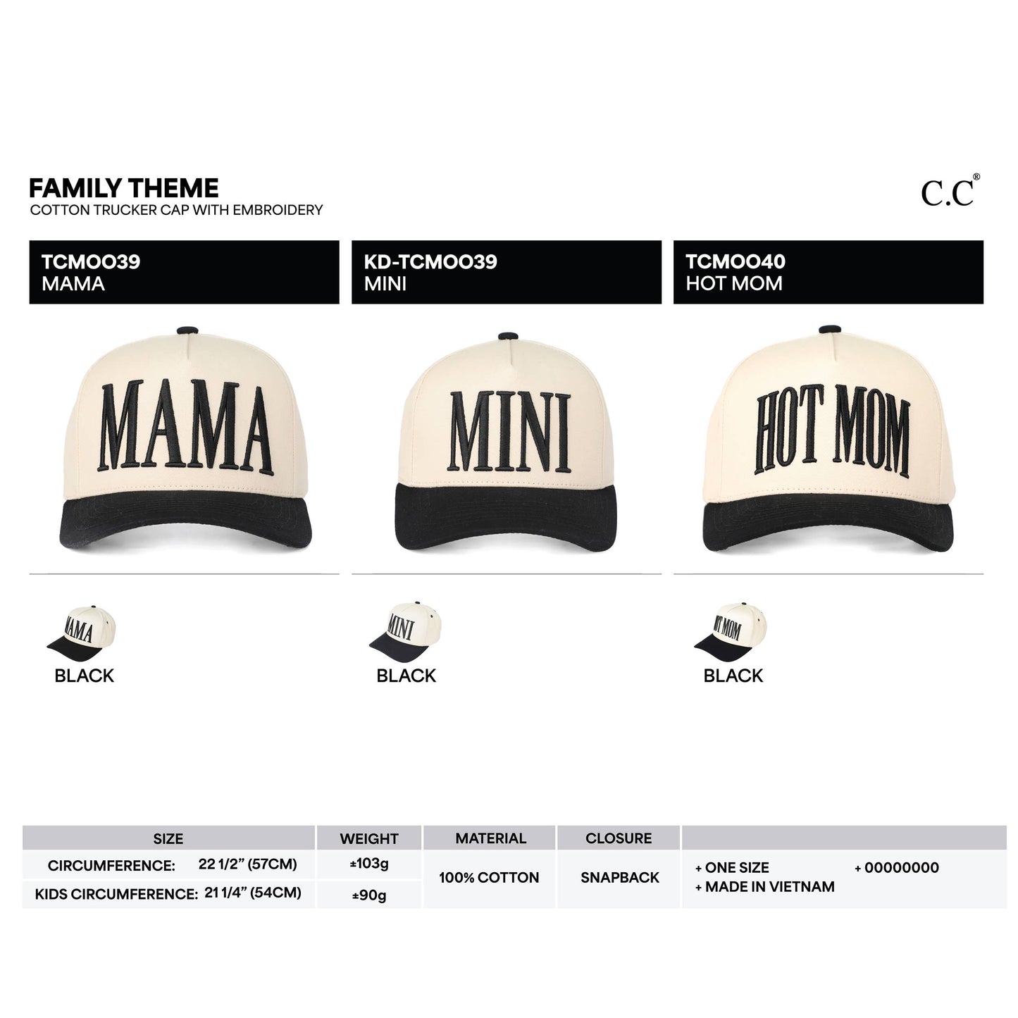 C.C HOT MOM letter embroidered trucker hat from Sip and Shop Arizona hat bar