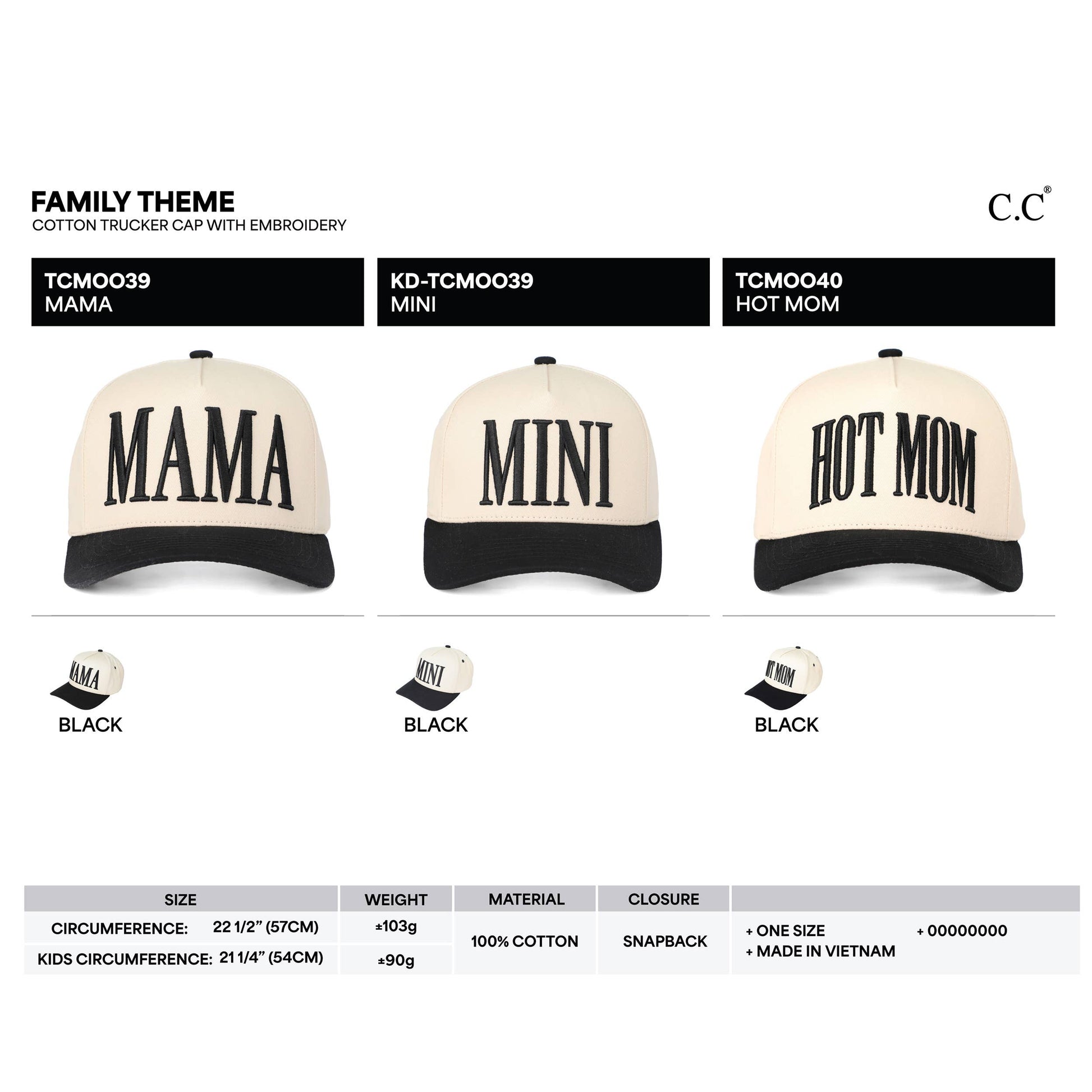 C.C HOT MOM letter embroidered trucker hat from Sip and Shop Arizona hat bar