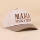 Mama Needs A Drink Two Tone Snapback Hat Zenana
