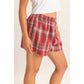 Plaid Shorts With Button Front