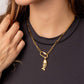 18K Gold PVD Paperclip Carabiner Necklace
