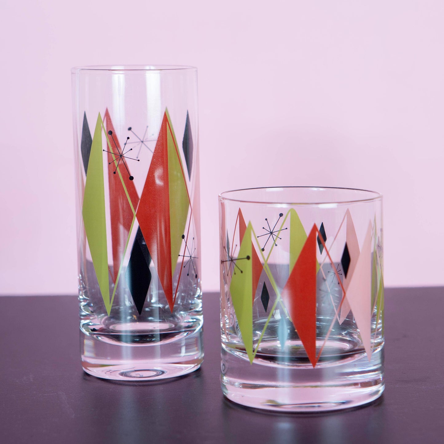 Retro Diamond Vintage Whiskey Rocks Cocktail Glass