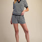 Collar Neck Short-Sleeve Polo Top