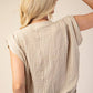 Round Neck Pleated Top
