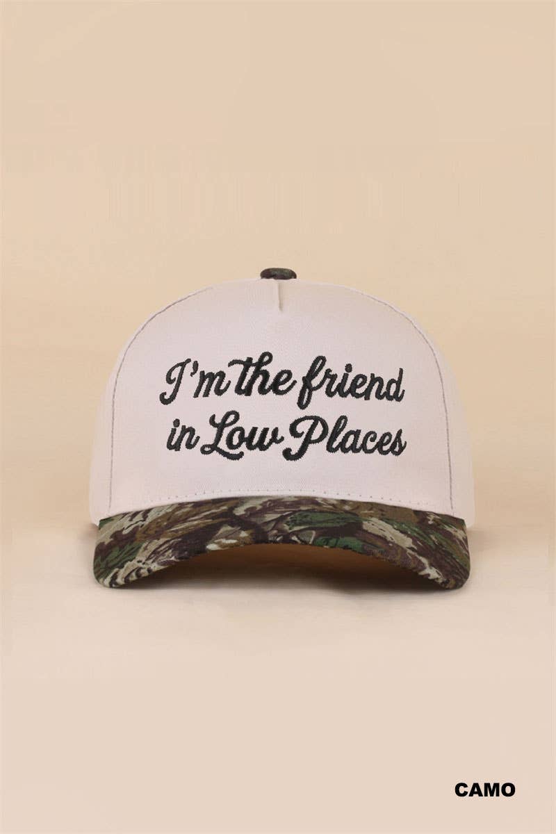 Besties'/I'm The Friend In Low Places two tone snapback hat