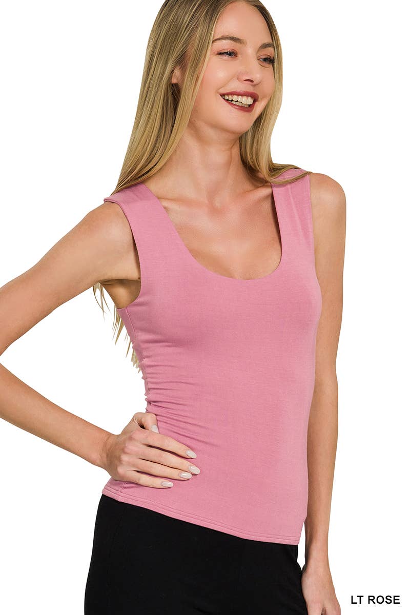 `Double Layer Rayon Tank Top Zenana