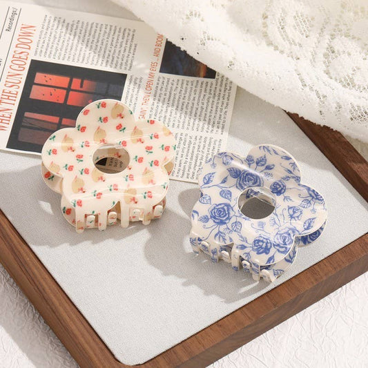 JUMBO FLORAL FLOWER HAIR CLAW CLIPS | 40H1036