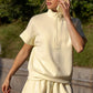 MODAL SCUBA QUARTER ZIP SHORT SLEEVE TOP