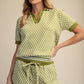 Collar Neck Short-Sleeve Polo Top