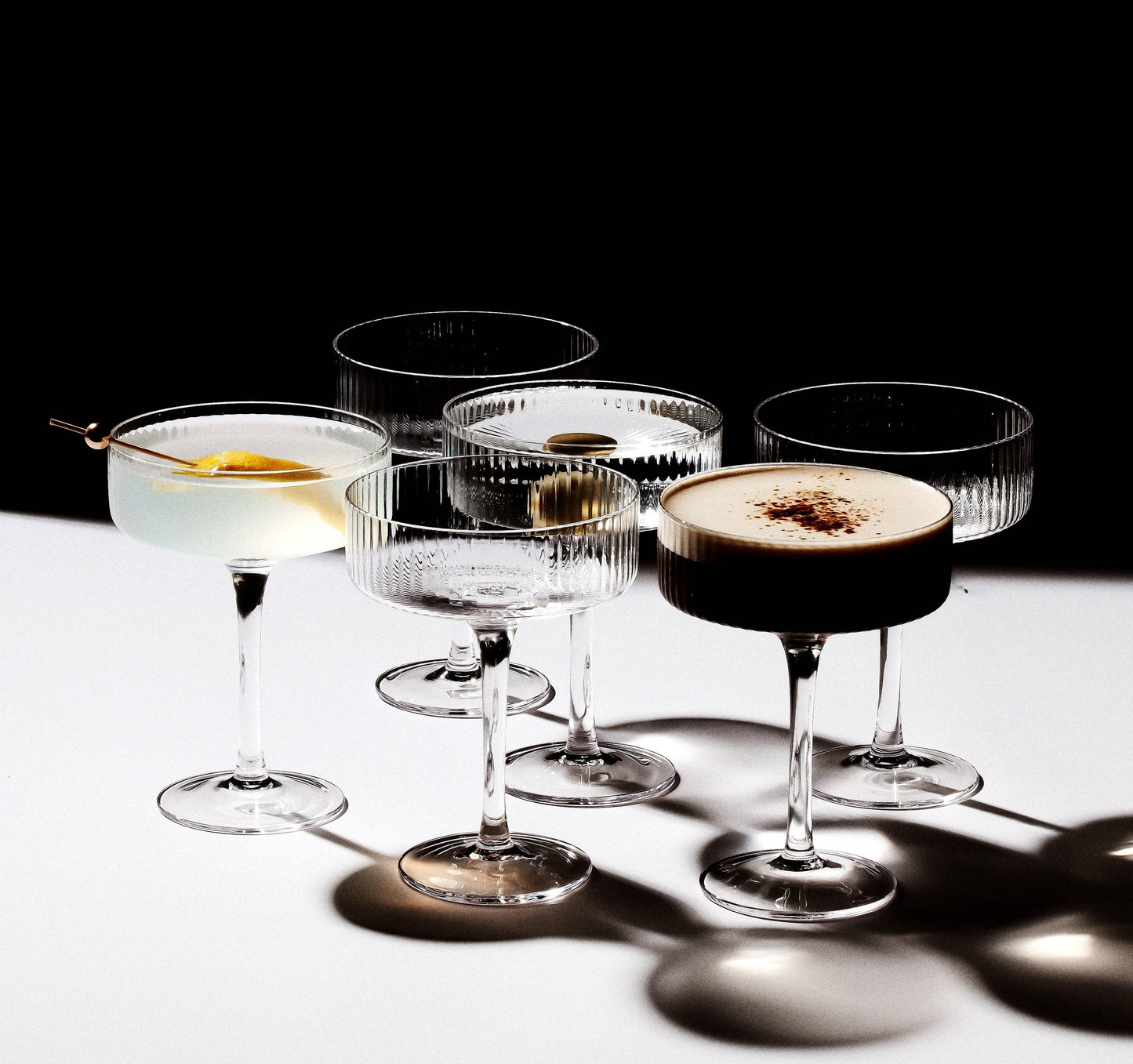 Clear Ribbed Martini Coupe Glass - 9.5oz (1pc) 6