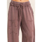 Mineral Wash Star Patch And Print Wide Leg Pants