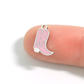 18K Gold PVD Stainless Steel Epoxy Pink Cowgirl Boot Charm