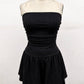 Resort Ruched Strapless Romper