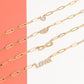 18K Gold PVD Stainless Steel Stone "Evil Eye" Paperclip Chain Necklace