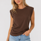 TERRY RIB SIDE RUCHED MUSCLE TOP FWMT3675
