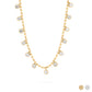 18K Gold PVD Stainless Steal Round Stone Dangle Necklace