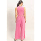 Mineral Washed Sleeveless Top & Wide Leg Pants Set