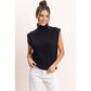 Sleeveless High Neck Knit Top