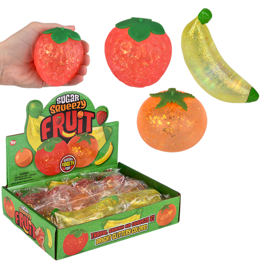 (T)  SQUEEZY SUGAR FRUIT ASSORTMENT  2.5-5"  12/DISPLAY