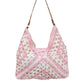 Vintage Woven Straw Crochet Bucket Shoulder Bag