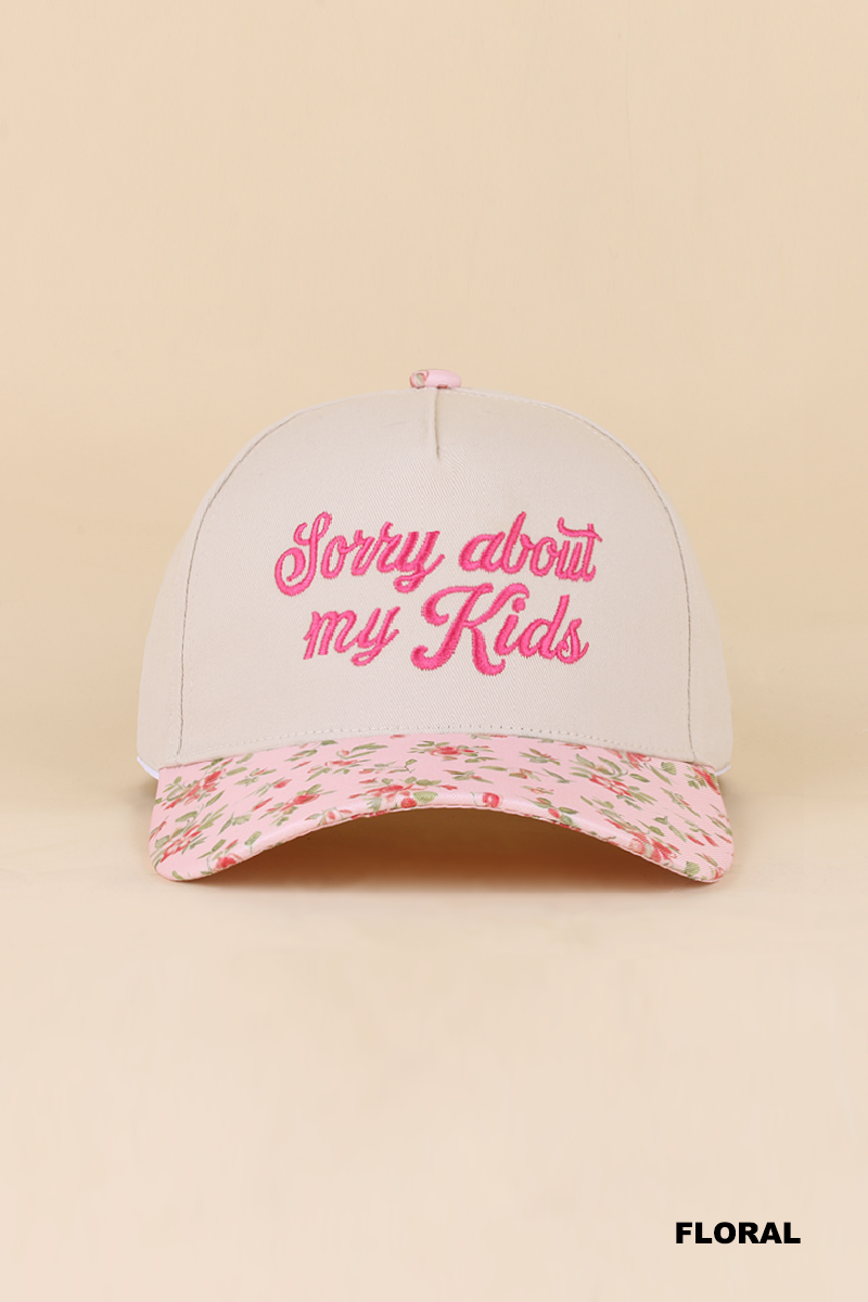 Sorry About My Kids Two Tone Snapback Hat Zenana Consgt.