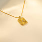 18K Gold PVD Rectangle Sunburst Crystal Charm