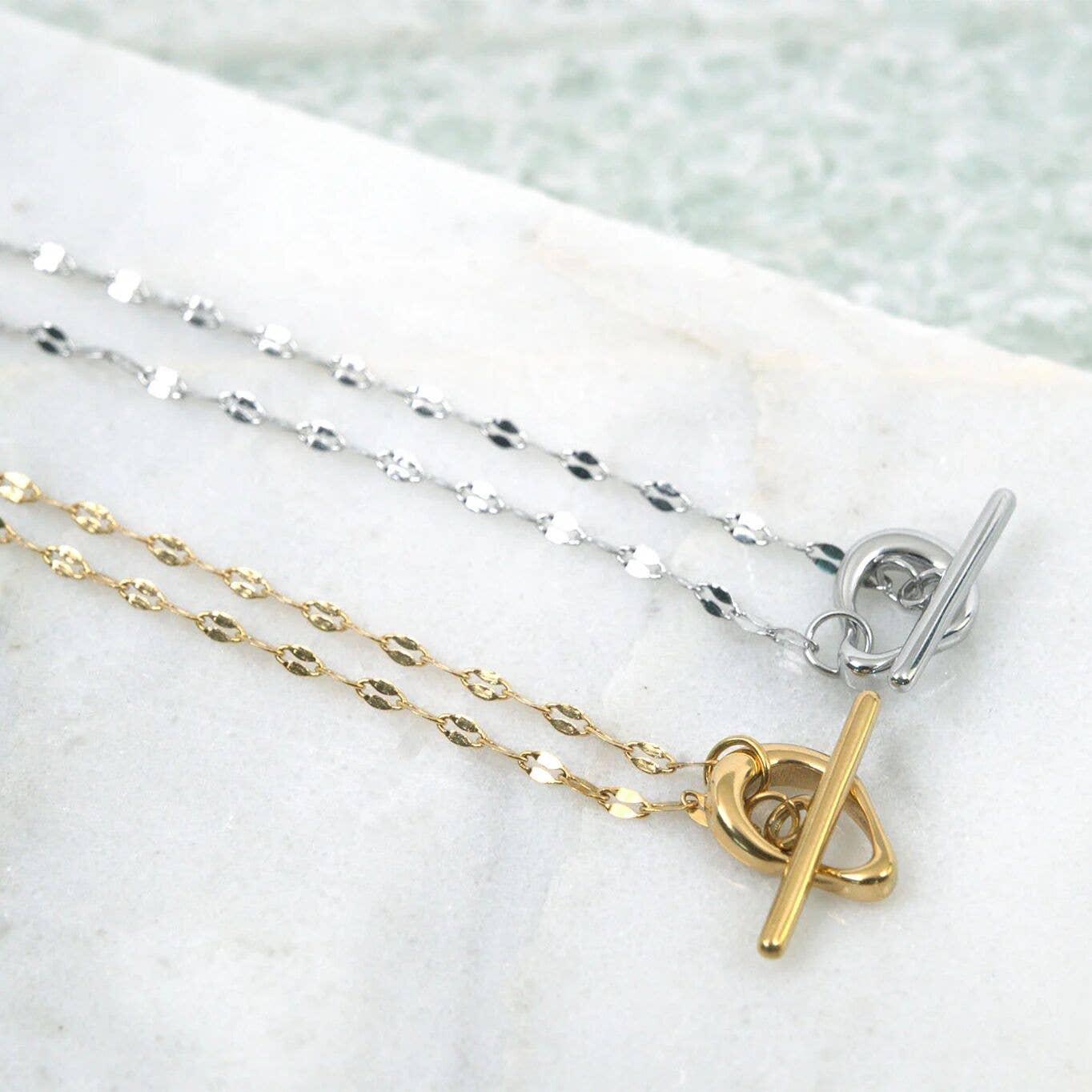 18K Gold PVD Stainless Steel Abstract Carabiner Bracelet