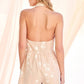IM9098 -Embroidery Halter Collared Neck Romper