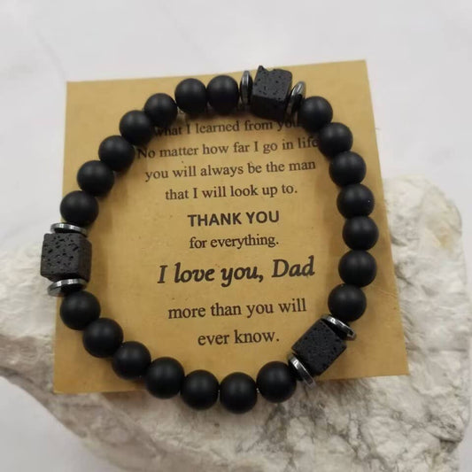 I Love You Dad Natural Stone Bracelet